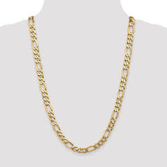 14K 26 inch 8.75mm Flat Figaro with Lobster Clasp Chain