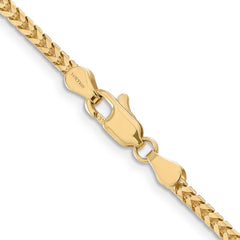 14K 22 inch 2.5mm Franco with Lobster Clasp Chain