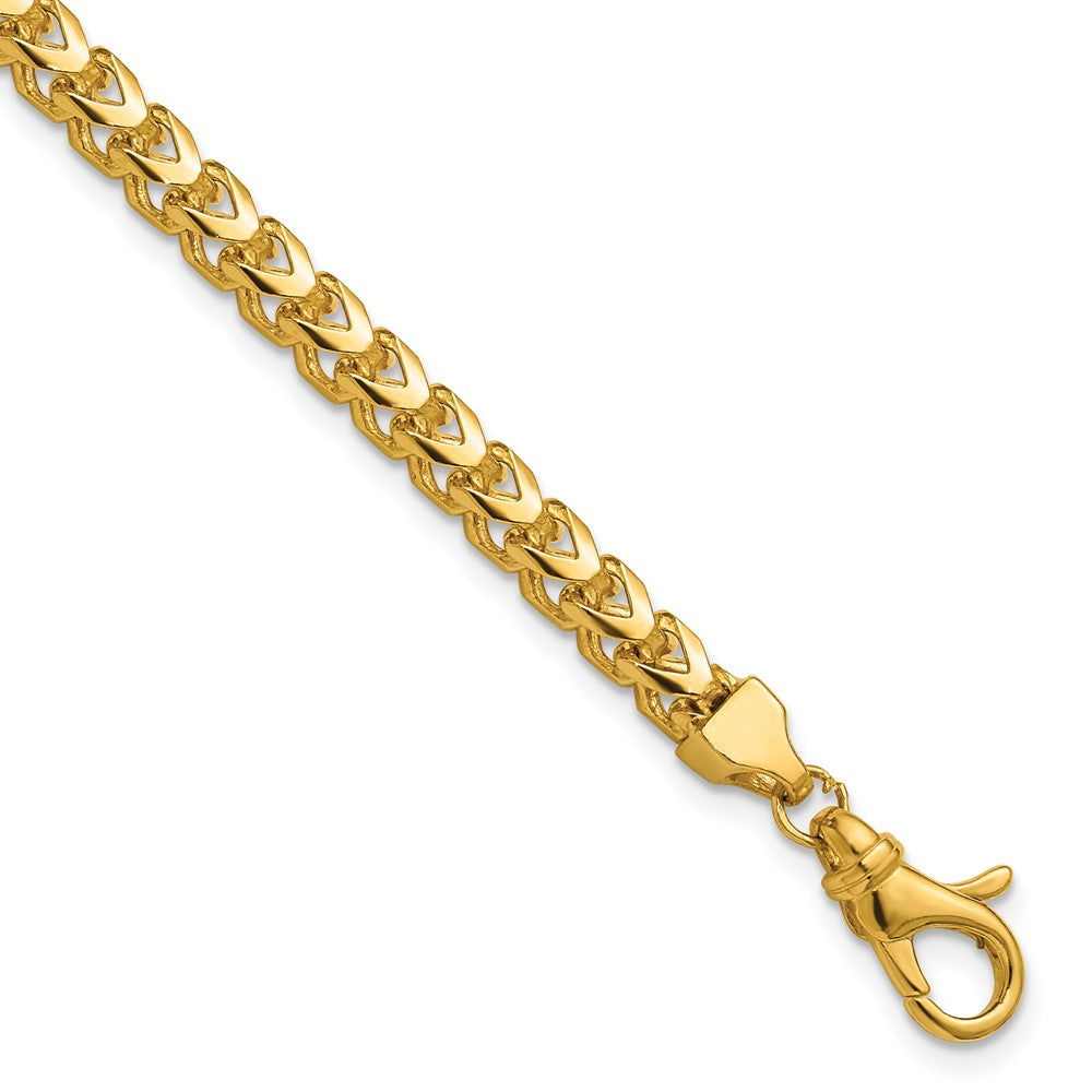 14K 8 inch 3.7mm Franco with Fancy Lobster Clasp Bracelet
