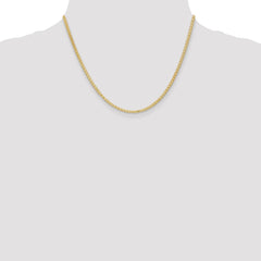 14K 18 inch 2.4mm Flat Wheat with Lobster Clasp Chain