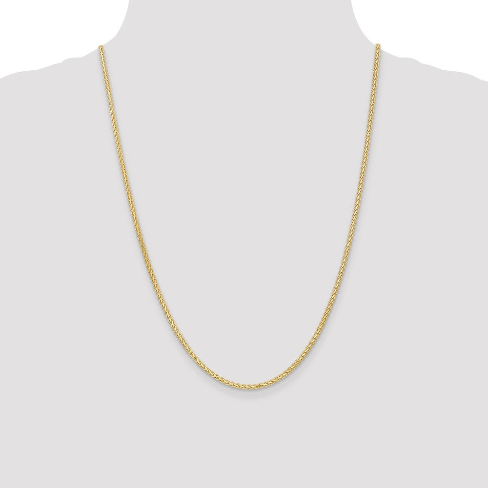 14K 24 inch 2.4mm Flat Wheat with Lobster Clasp Chain