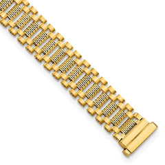 14K Polished and Diamond-cut 15.4mm Fancy Link 7.75 inch Bracelet