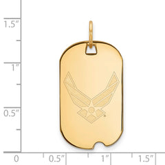 Sterling Silver Gold-plated LogoArt U.S. Air Force Small Dog Tag Pendant