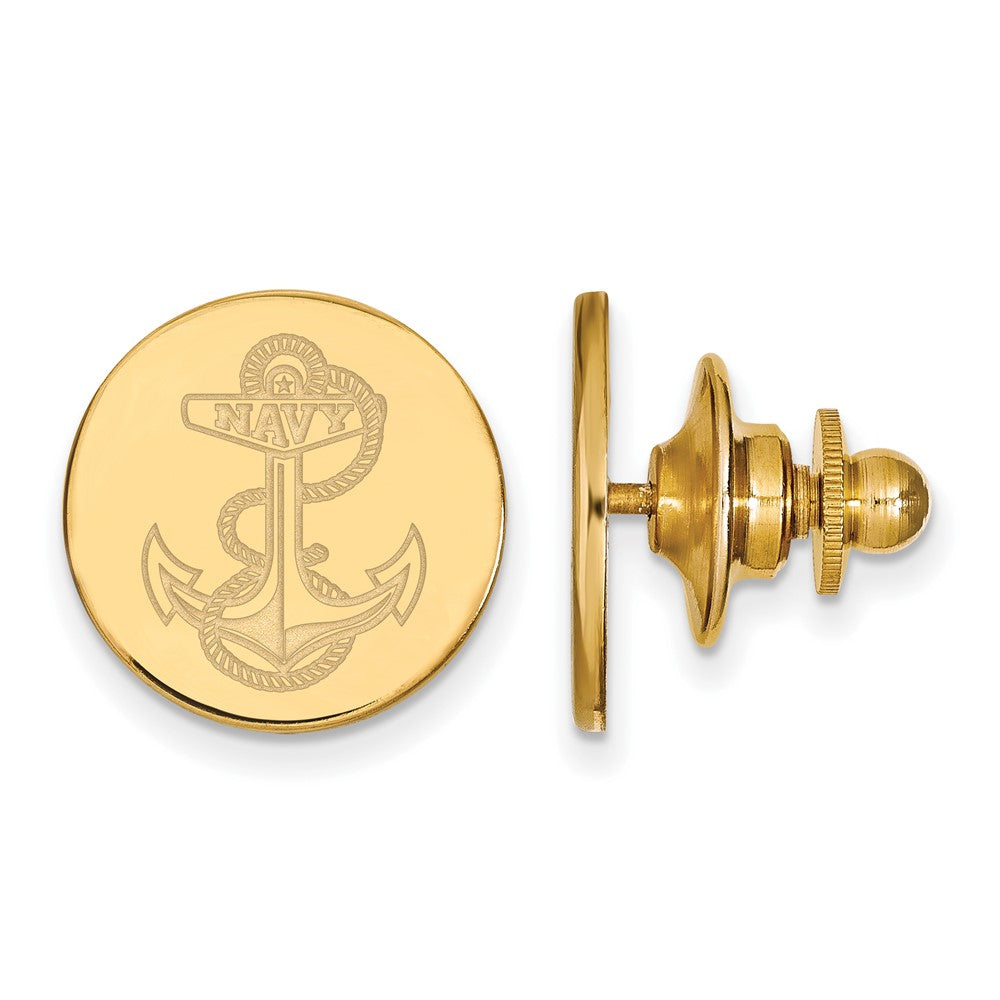 Sterling Silver Gold-plated LogoArt US Naval Academy Anchor Lapel Pin