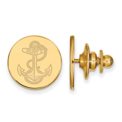 Sterling Silver Gold-plated LogoArt US Naval Academy Anchor Lapel Pin
