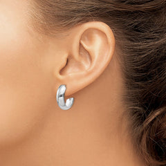14k White Gold Hoop Earrings - 6