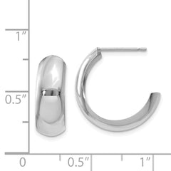 14k White Gold Hoop Earrings - 6