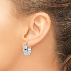 14k White Gold Fancy Hoop Earrings - 2