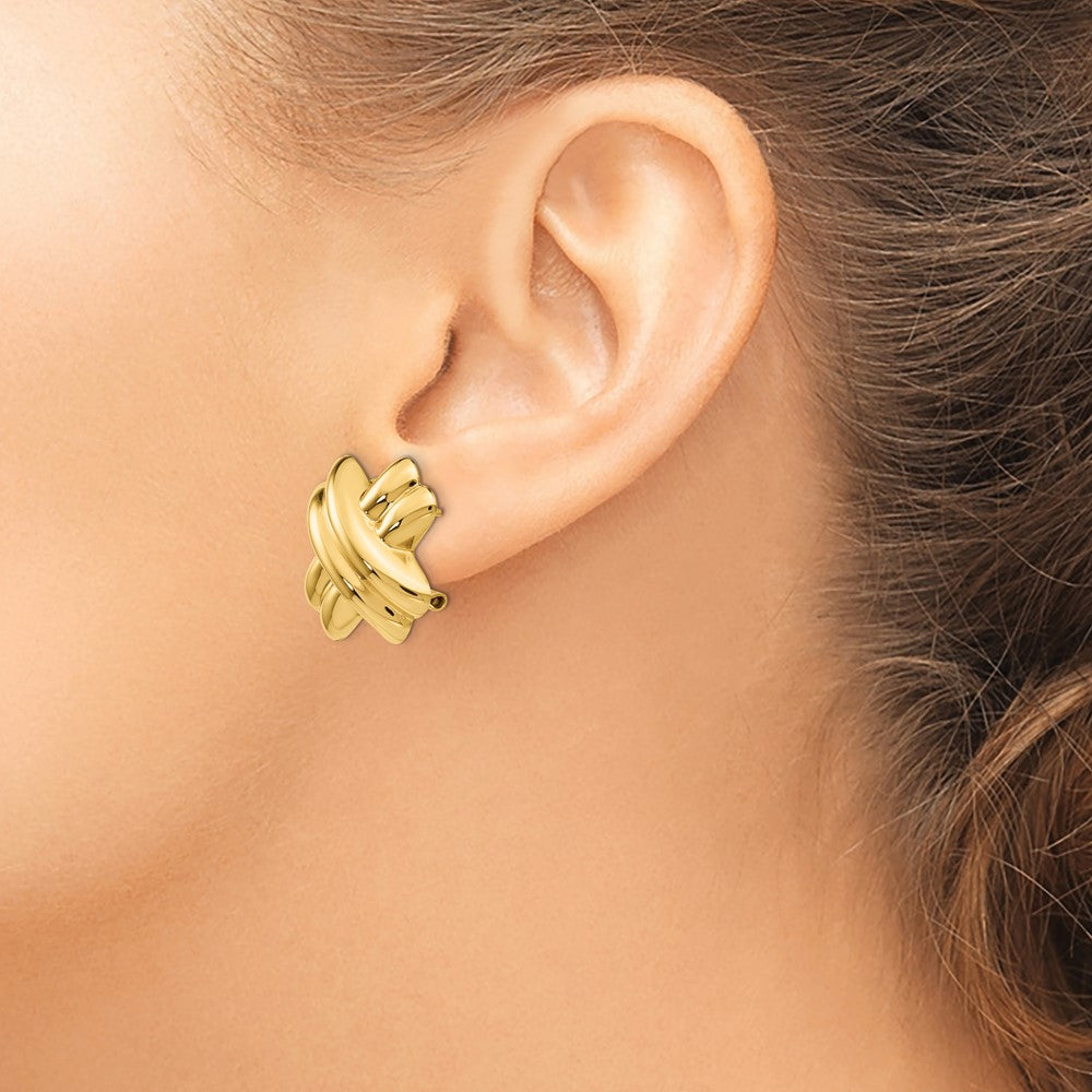 14k Polished X Omega Back Post Earrings - 6