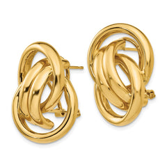 14k Polished Fancy Omega Back Post Earrings - 3