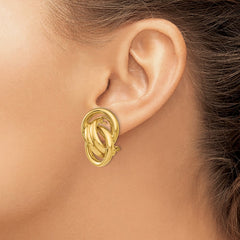 14k Polished Fancy Omega Back Post Earrings - 3