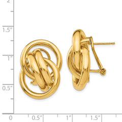 14k Polished Fancy Omega Back Post Earrings - 3