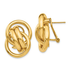 14k Polished Fancy Omega Back Post Earrings - 3