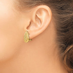 14k Polished Diagonal Teardrop Omega Back Post Earrings