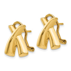 14k Polished X Omega Back Post Earrings - 4