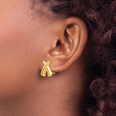 14k Polished X Omega Back Post Earrings - 4
