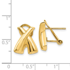 14k Polished X Omega Back Post Earrings - 4