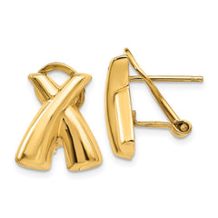 14k Polished X Omega Back Post Earrings - 4