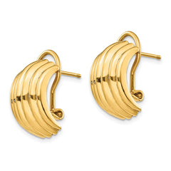 14k Polished Fancy Omega Back Post Earrings - 4