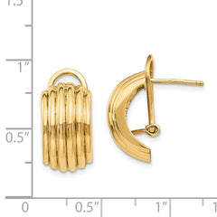 14k Polished Fancy Omega Back Post Earrings - 4