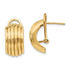 14k Polished Fancy Omega Back Post Earrings - 4