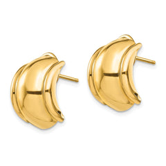14k Polished Fancy Omega Back Post Earrings - 2