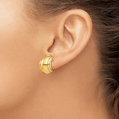 14k Polished Fancy Omega Back Post Earrings - 2
