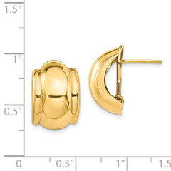 14k Polished Fancy Omega Back Post Earrings - 2