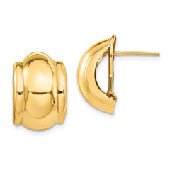 14k Polished Fancy Omega Back Post Earrings - 2