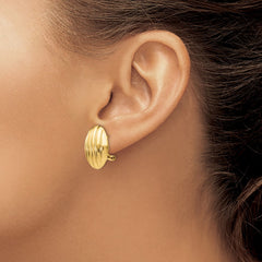 14k Polished Fancy Omega Back Post Earrings - 5