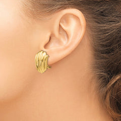 14k Polished Fancy Omega Back Post Earrings - 6