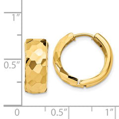 14k Faceted & Polished Hinged 6mm Hoop Earrings