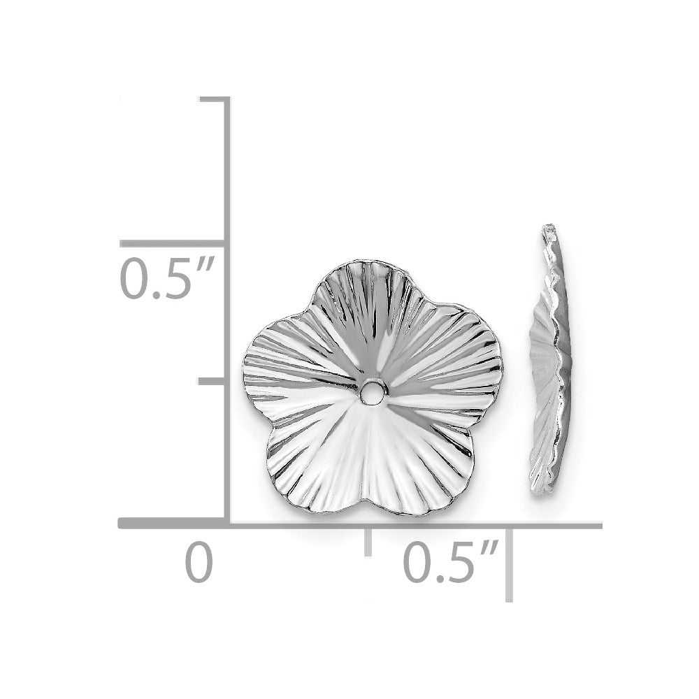 14k White Gold Fancy Earring Jackets - 2
