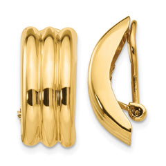 14k Omega Clip Non-pierced Earrings - 5