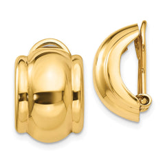 14k Omega Clip Non-pierced Earrings - 4