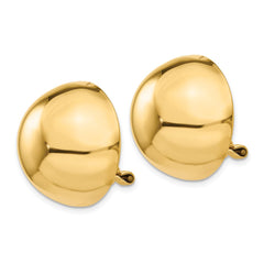 14k Omega Clip 20mm Half Ball Non-pierced Earrings