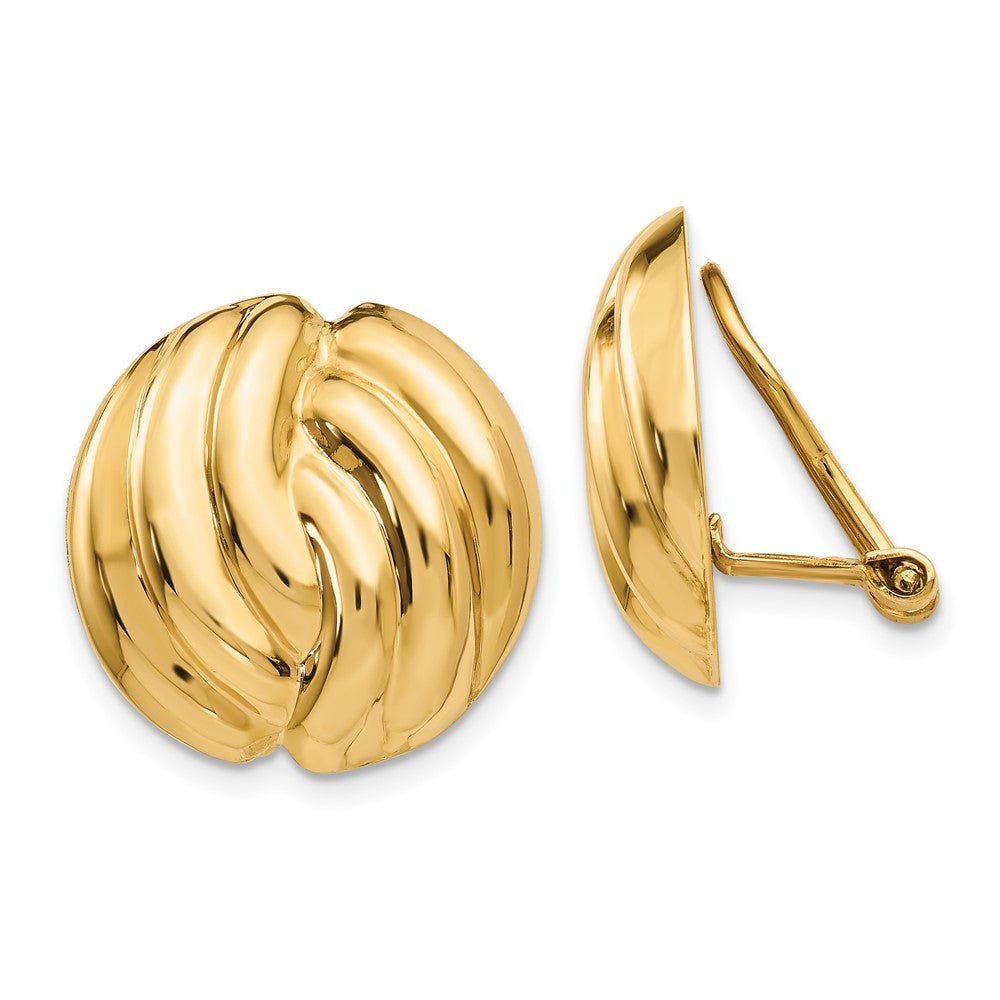 14k Omega Clip Polished Non-pierced Earrings - 2