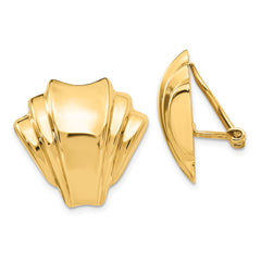 14k Omega Clip Polished Non-pierced Earrings - 3