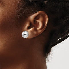 14k White Gold 12mm Half Ball Post Earrings