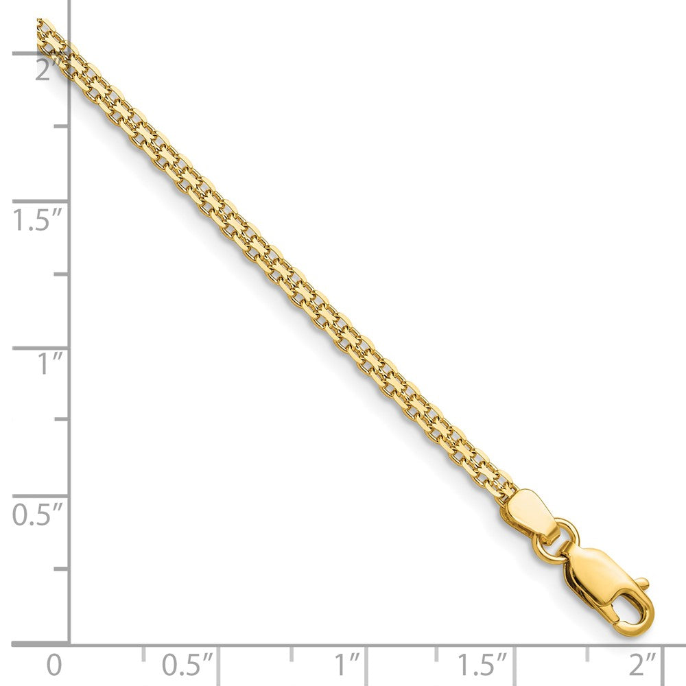 14k 2.2mm Lightweight Flat Bismark Chain - 5