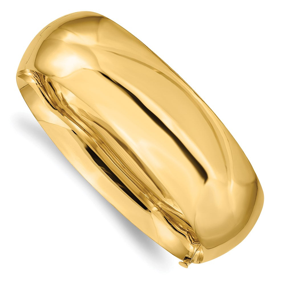 14k 13/16 High Polished 20.00mm Hinged Oval Bangle Bracelet