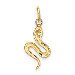 14k Solid Polished Snake Charm