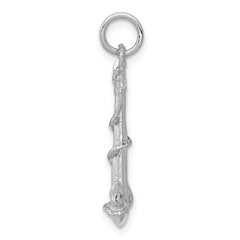 14K White Gold Solid Polished 3-D Anchor Charm - 2