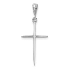 14k White Gold Cross Pendant - 21