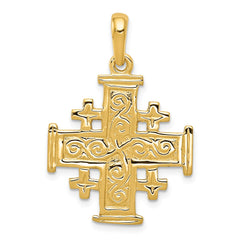 14k Jerusalem Cross Pendant - 2