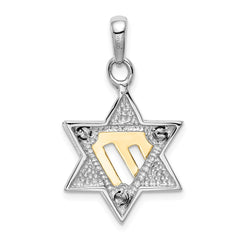 14k Two-tone Star of David Pendant - 5