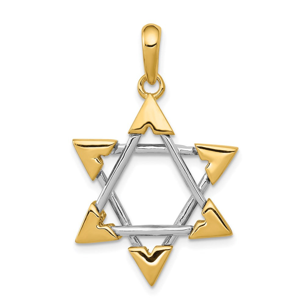 14k Two-tone Star of David Pendant - 3