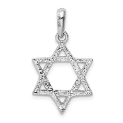 14k White Gold Star Of David Pendant - 2