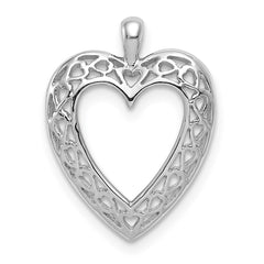 14K White Cut-Out Heart Pendant
