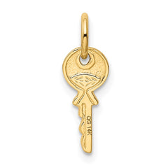 14K Polished 3D Rounded Top Key Charm - 2